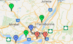 google maps map with markers